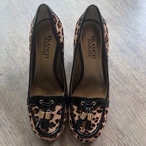 Franco Sarto Leopard Tassel Heels